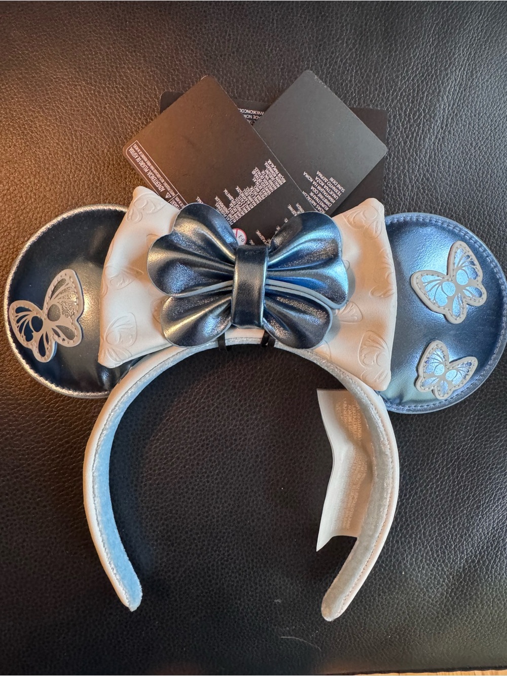 Loungefly Metallic Blue and Cream Butterfly Ear Headband - Disney